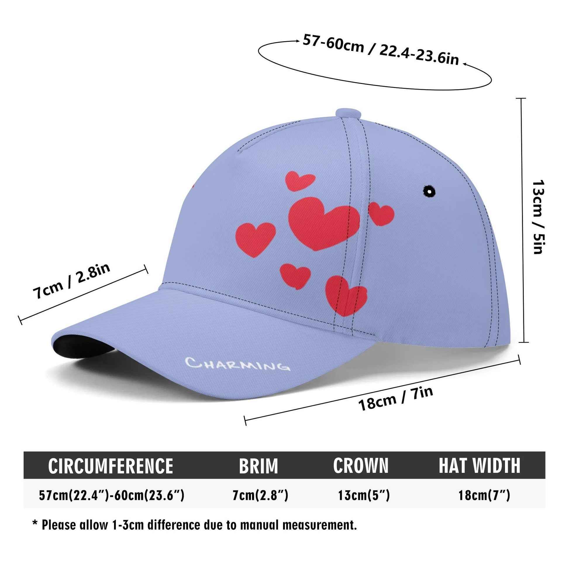 Personalized Lightweight Cap Charming Hearts - Weave West