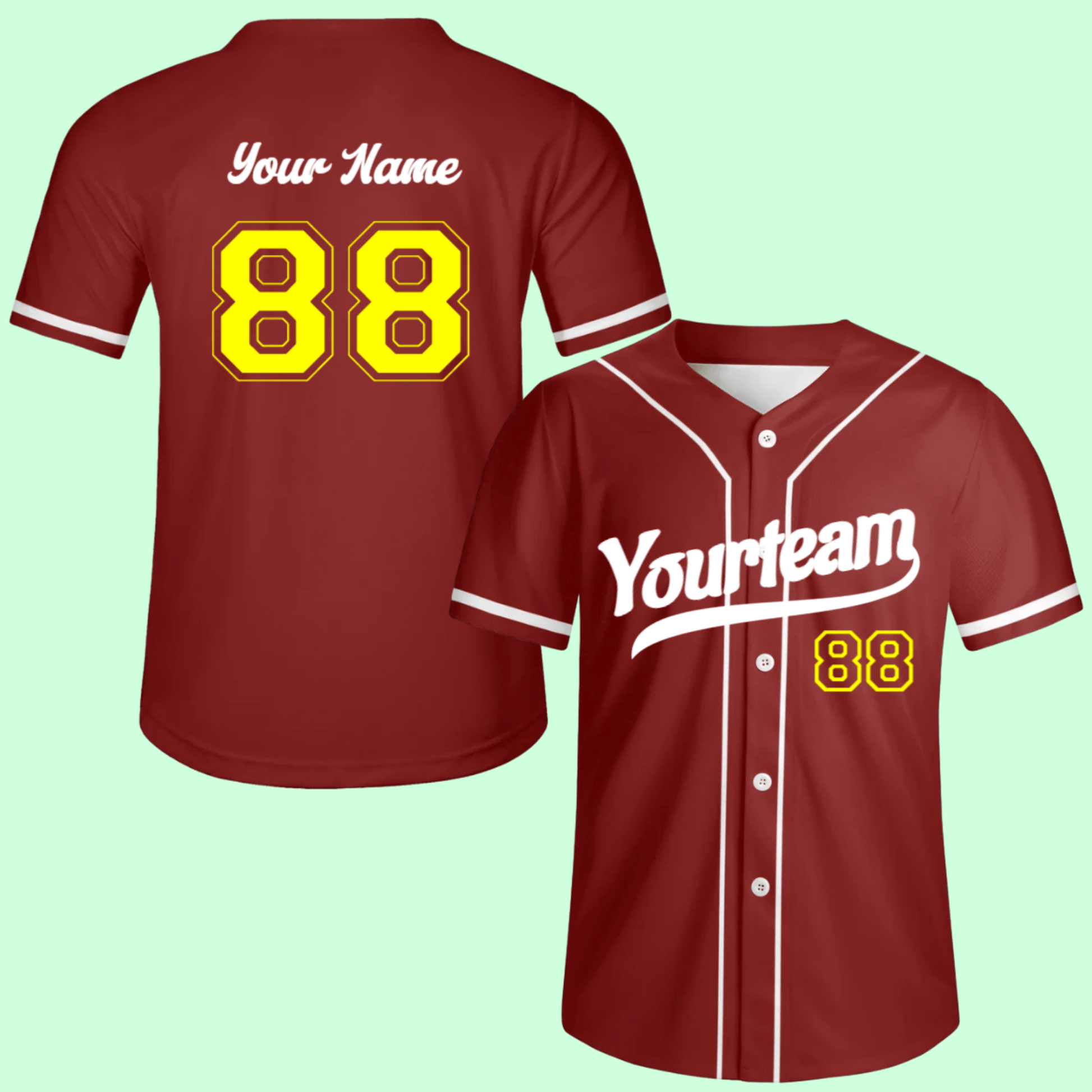 Custom Baseball Jersey (Burgundy Red) - Weave West