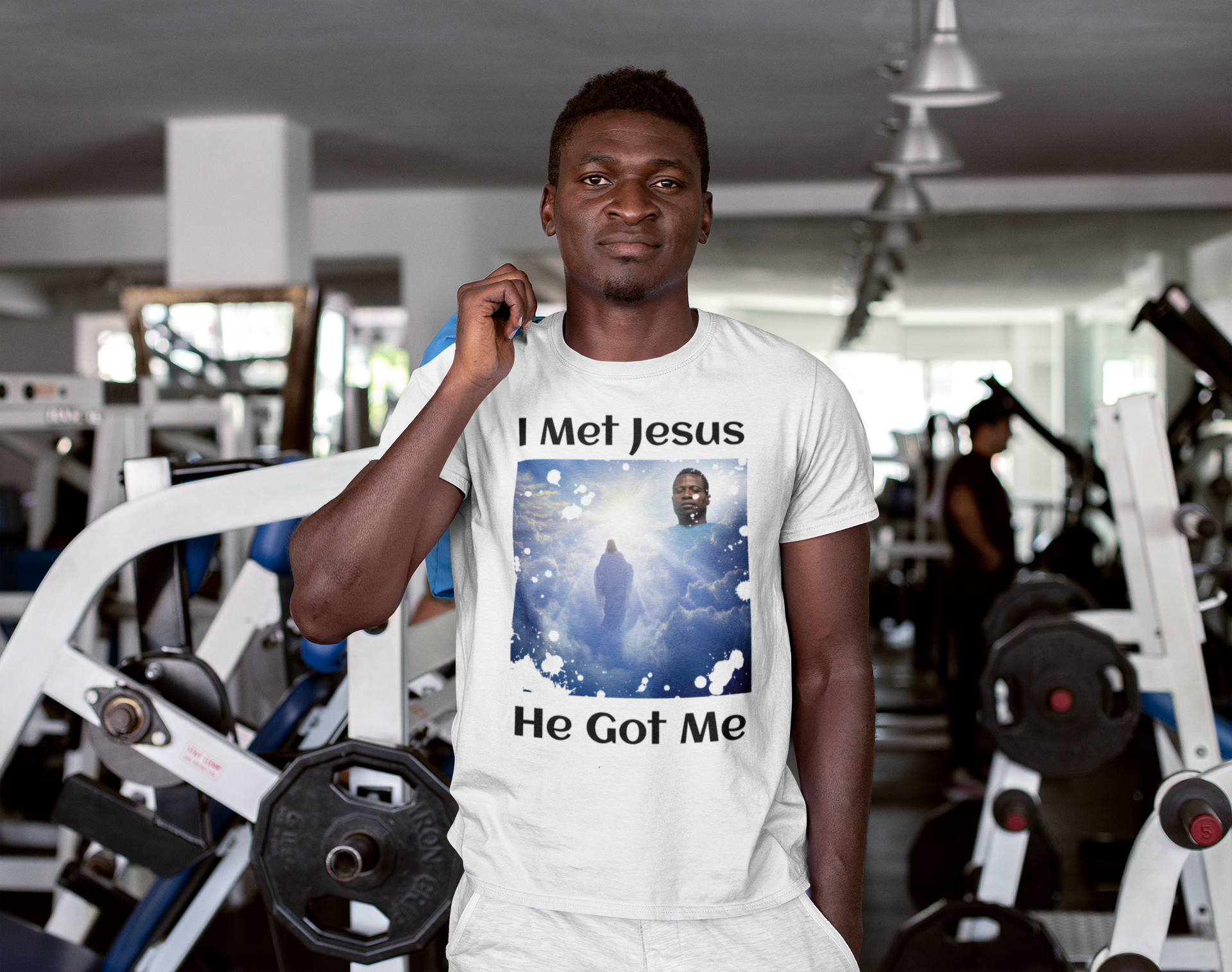 Custom Photo T Shirt White (I Met God) - Weave West