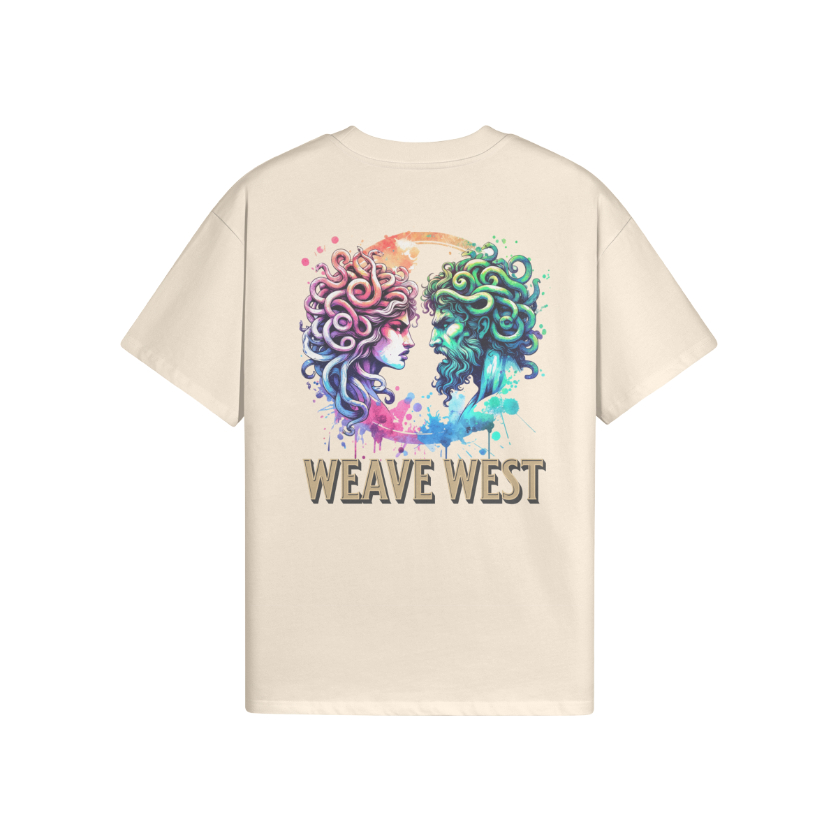 High Quality Cotton Oversized Loose-Fit Tee (Medusa Zeus In Love) - Weave West