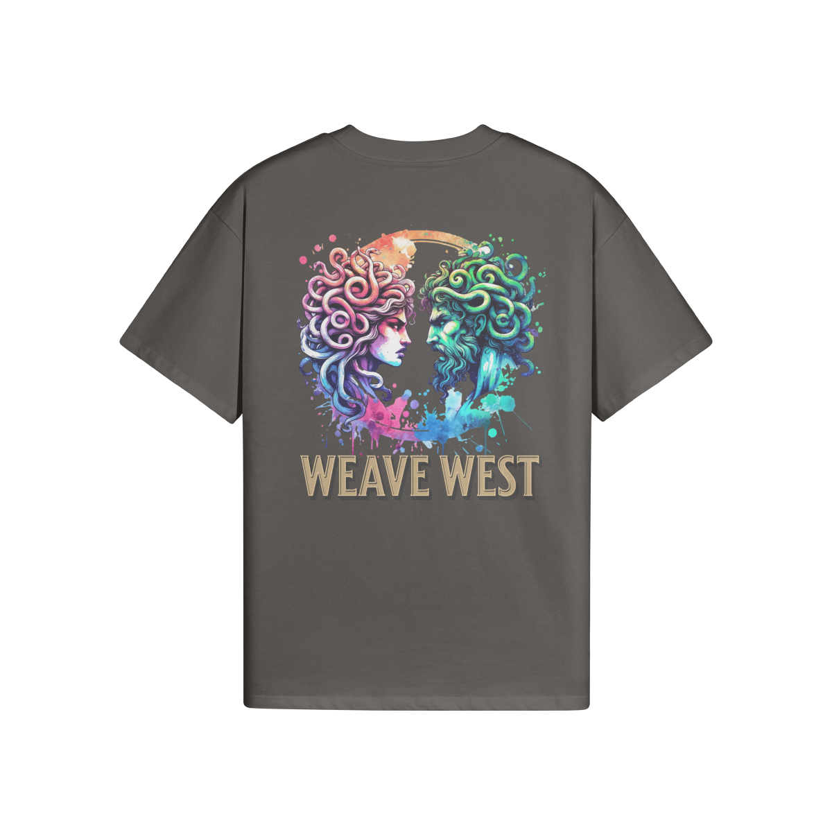 High Quality Cotton Oversized Loose-Fit Tee (Medusa Zeus In Love) - Weave West