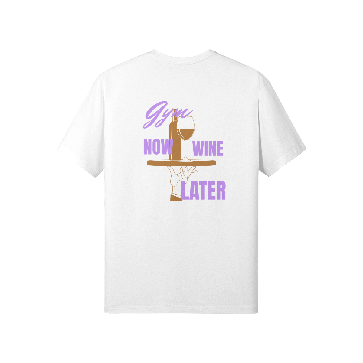 Premium Classic Fit Cotton Tee Gym Now Wine Later - Weave West