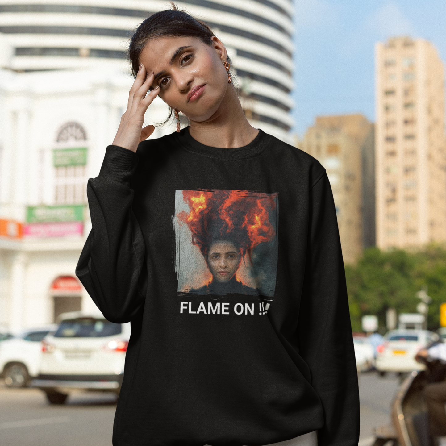 Women Custom Sweater (Flame Hair) - Weave West