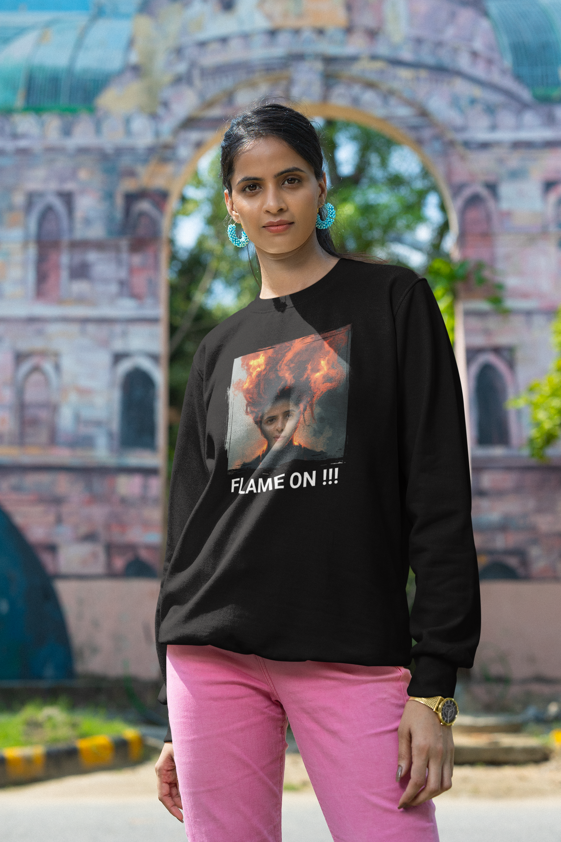 Women Custom Sweater (Flame Hair) - Weave West