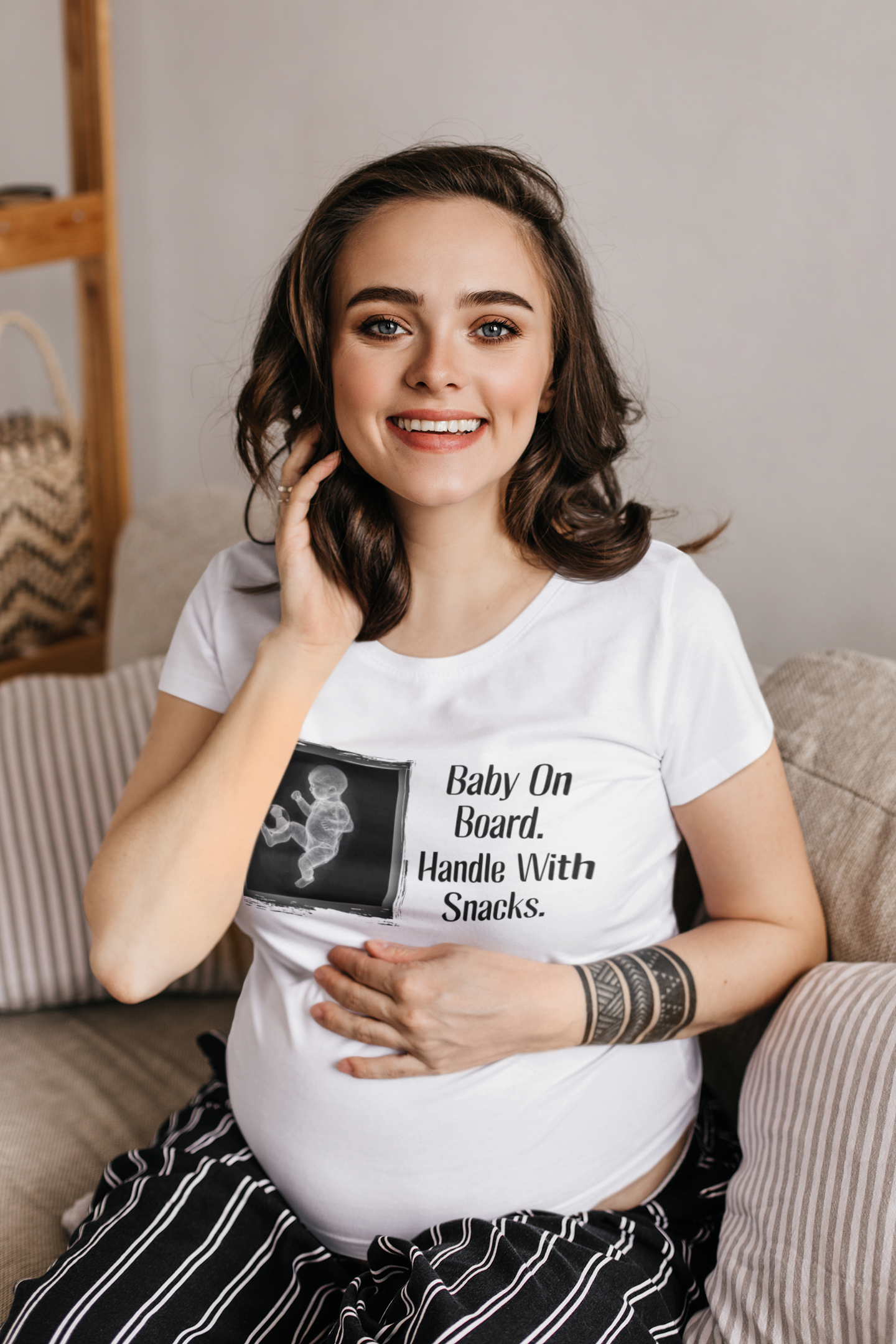 Custom Funny Pregnancy T-Shirt (Baby On Board) - Weave West