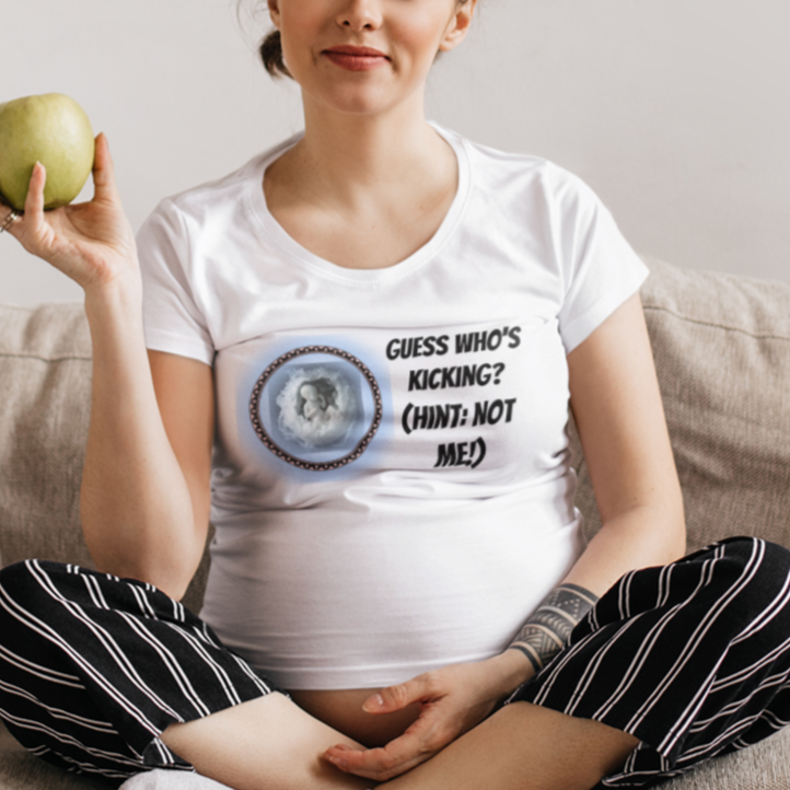 Custom Funny Pregnancy T-Shirt (Who Is Kicking?) - Weave West