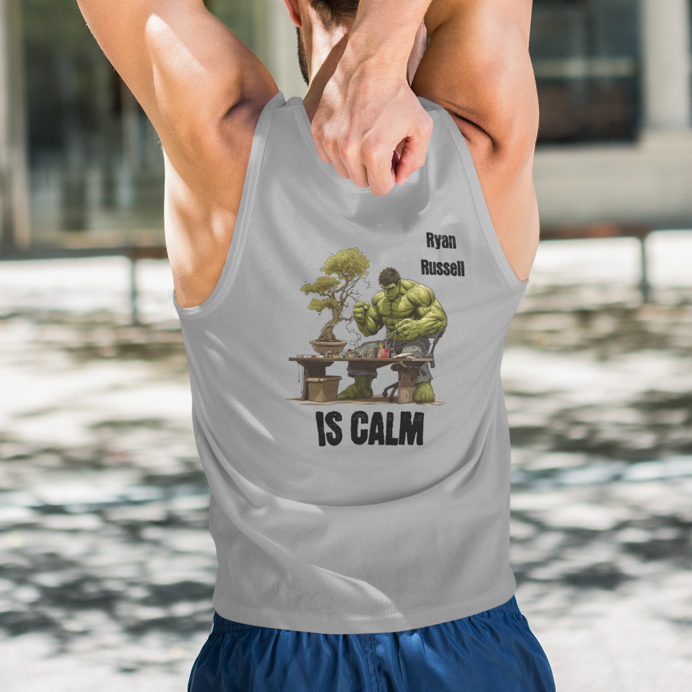 Personalized Polyester Body Fit Tank (Is Calm)