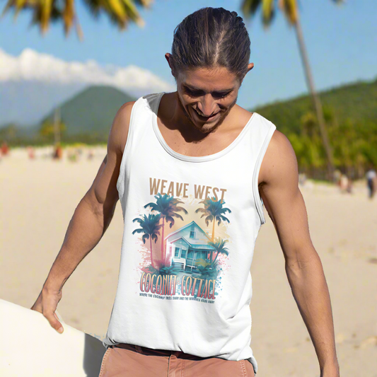 Polyester Wrinkle Free Sleeveless Tank (Coconut Cottage) - Weave West