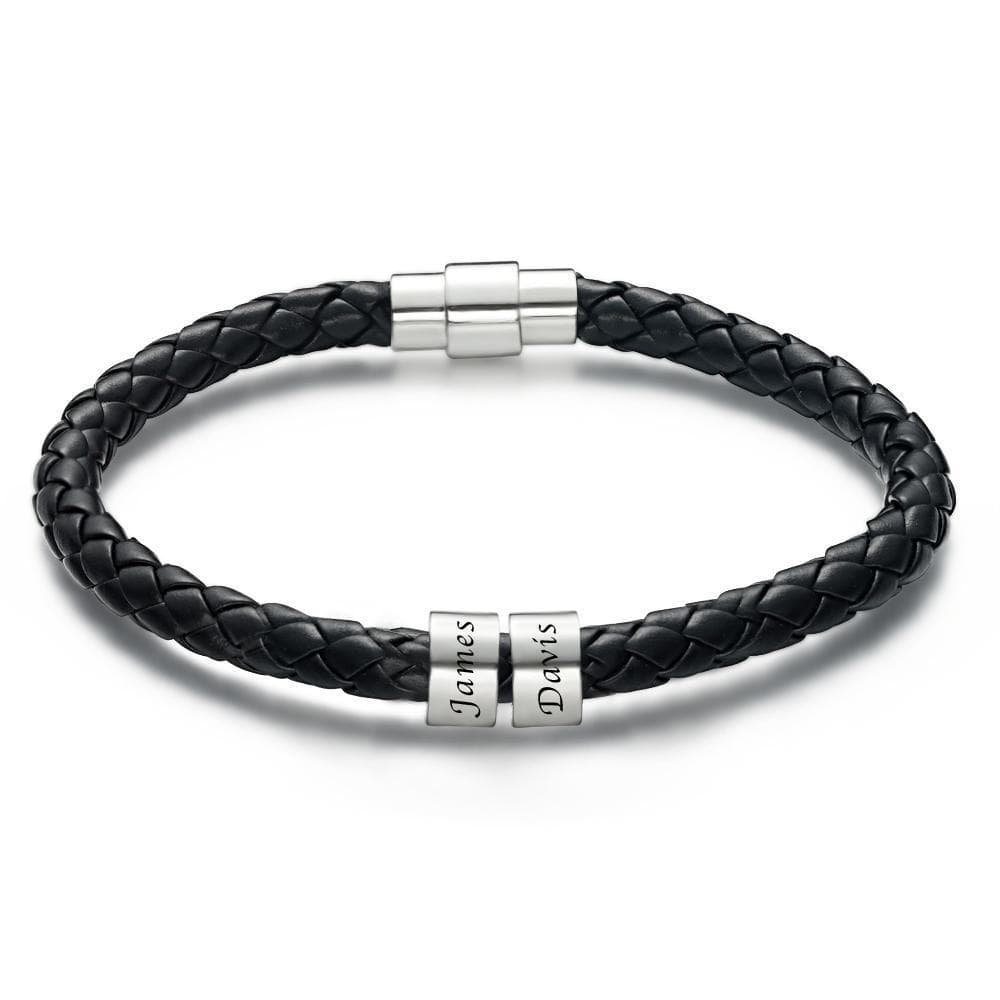 Custom Beads Leather Bracelet - Weave West