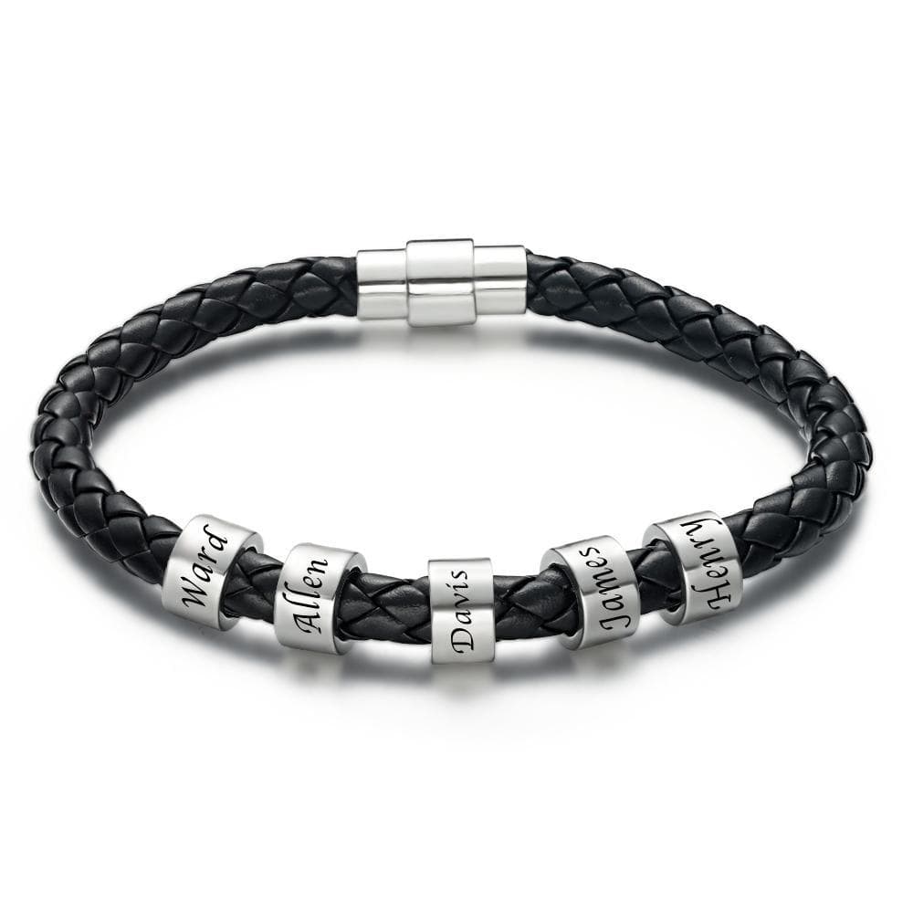 Custom Beads Leather Bracelet - Weave West