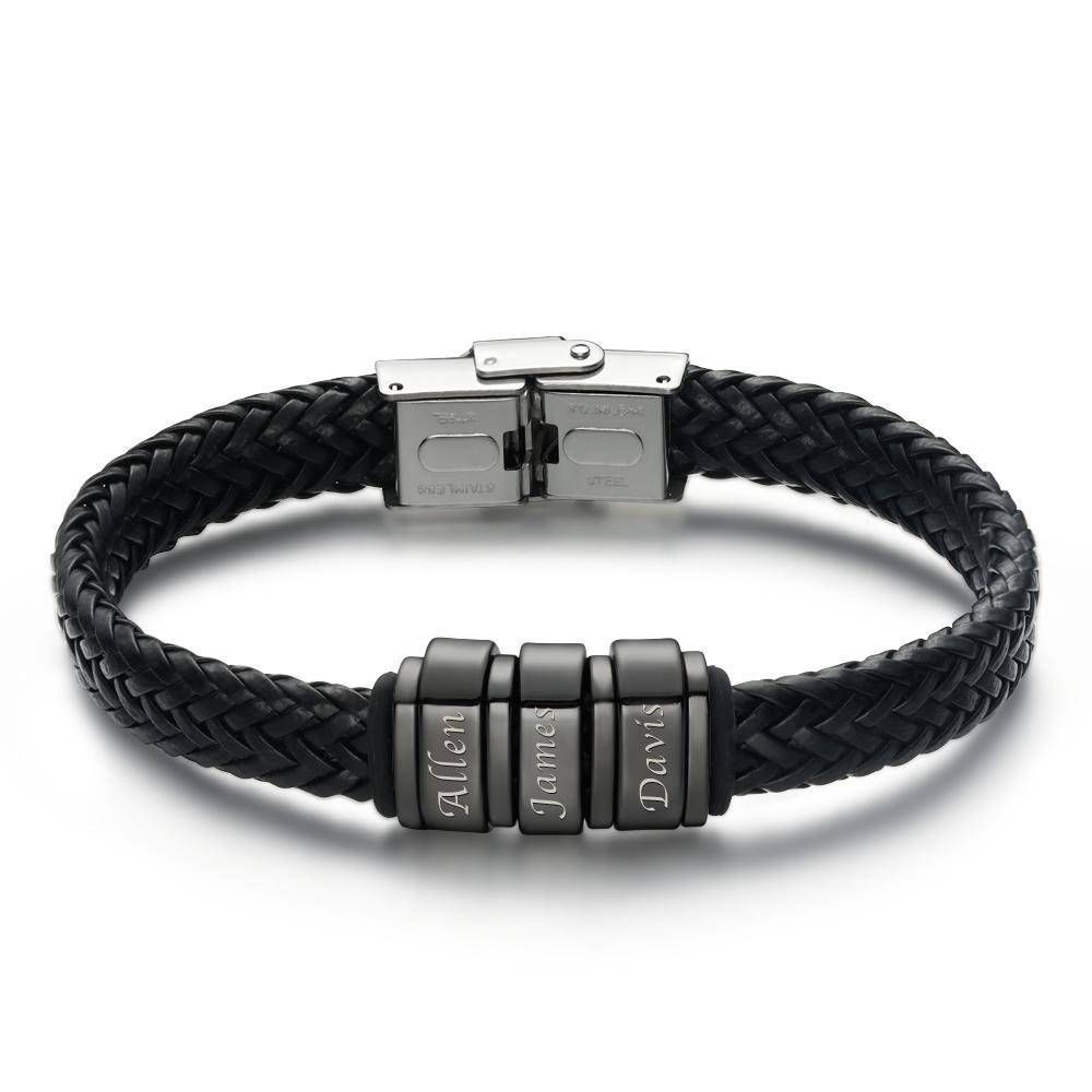 Thick Leather Bracelet with 1-6 Charms - Weave West