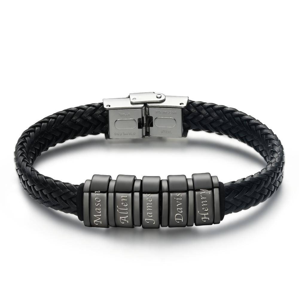 Thick Leather Bracelet with 1-6 Charms - Weave West