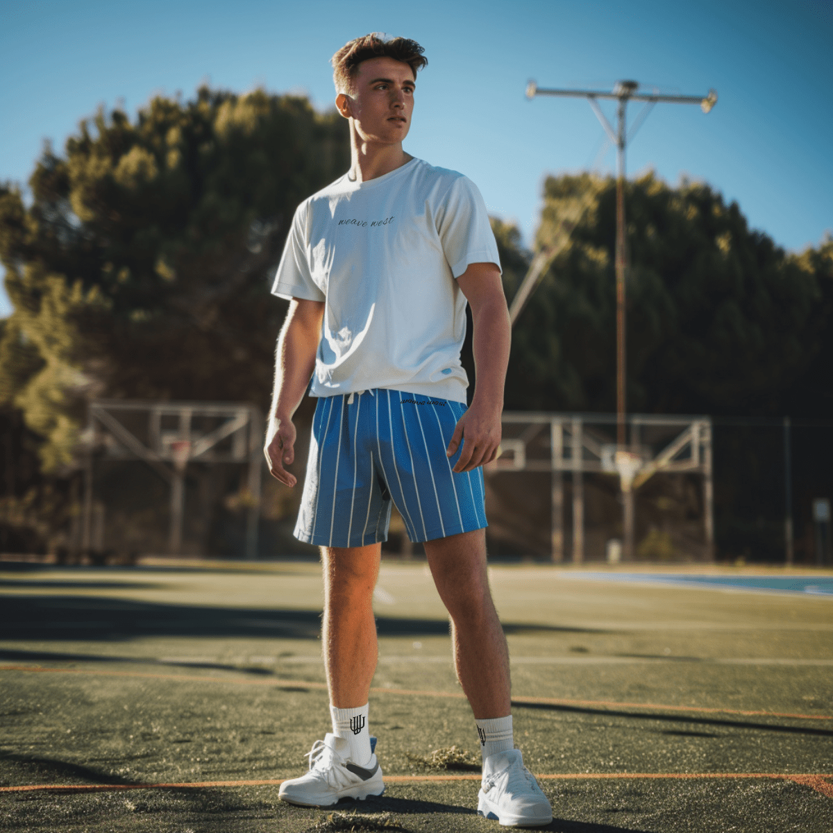 Micro Fiber Breathable Athletic Shorts (Stripe4) - Weave West