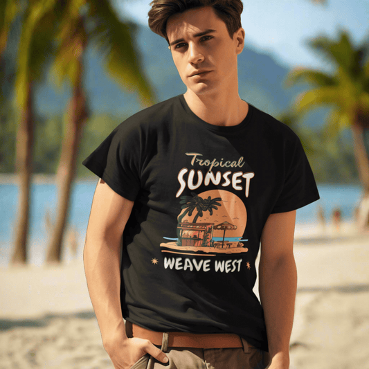 Premium Classic Fit Cotton Tee (Tropical Sunset) - Weave West