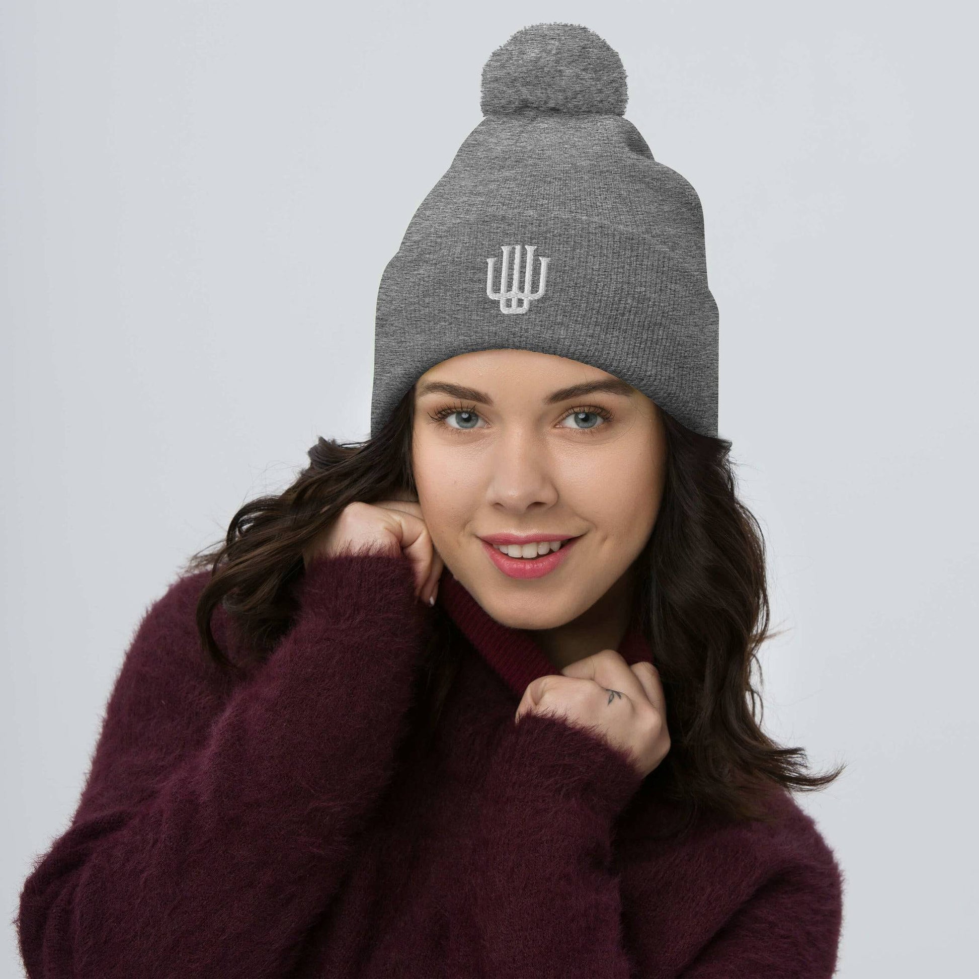 Embroidered Pom Pom Beanie Weave West 1 - Weave West