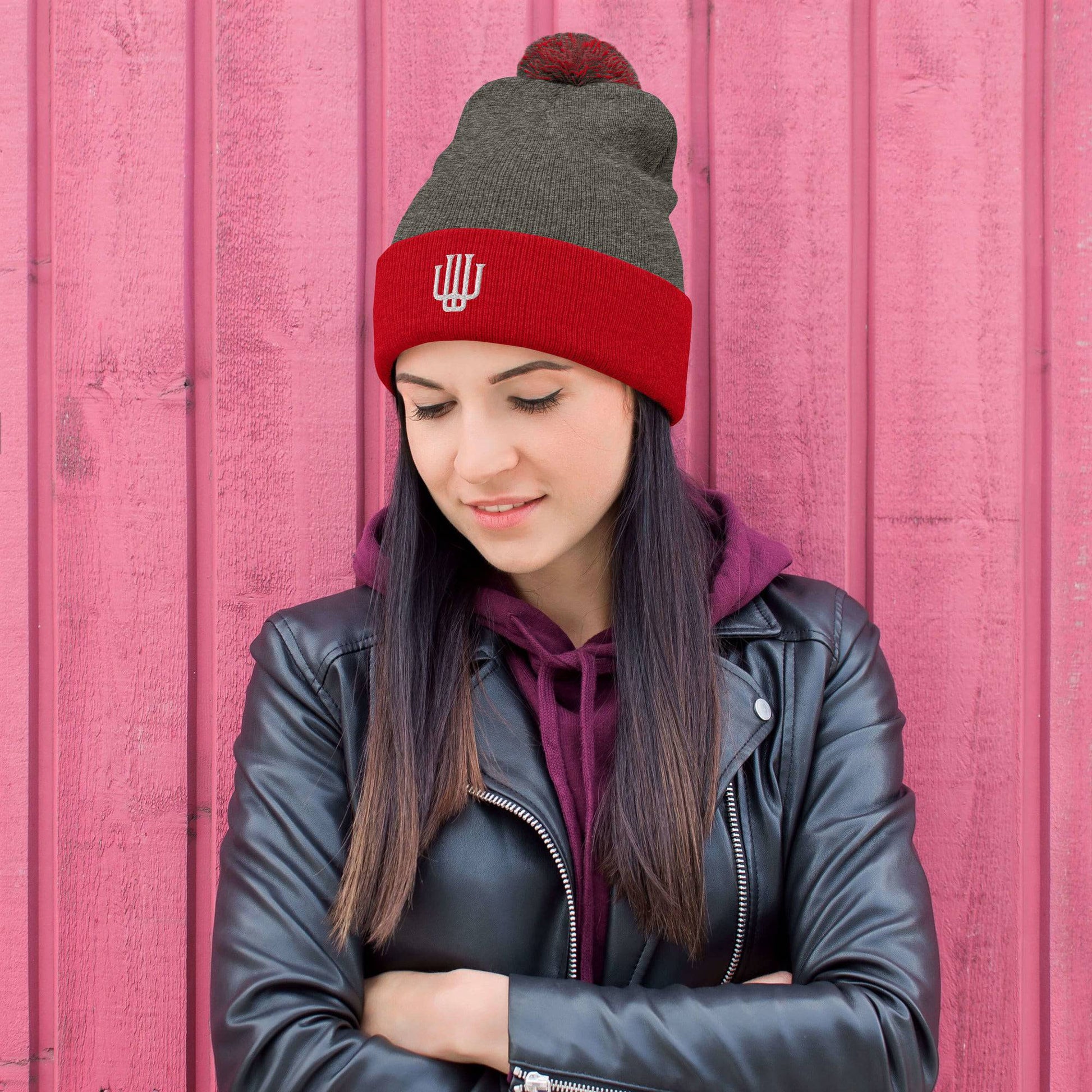 Embroidered Pom Pom Beanie Weave West 1 - Weave West