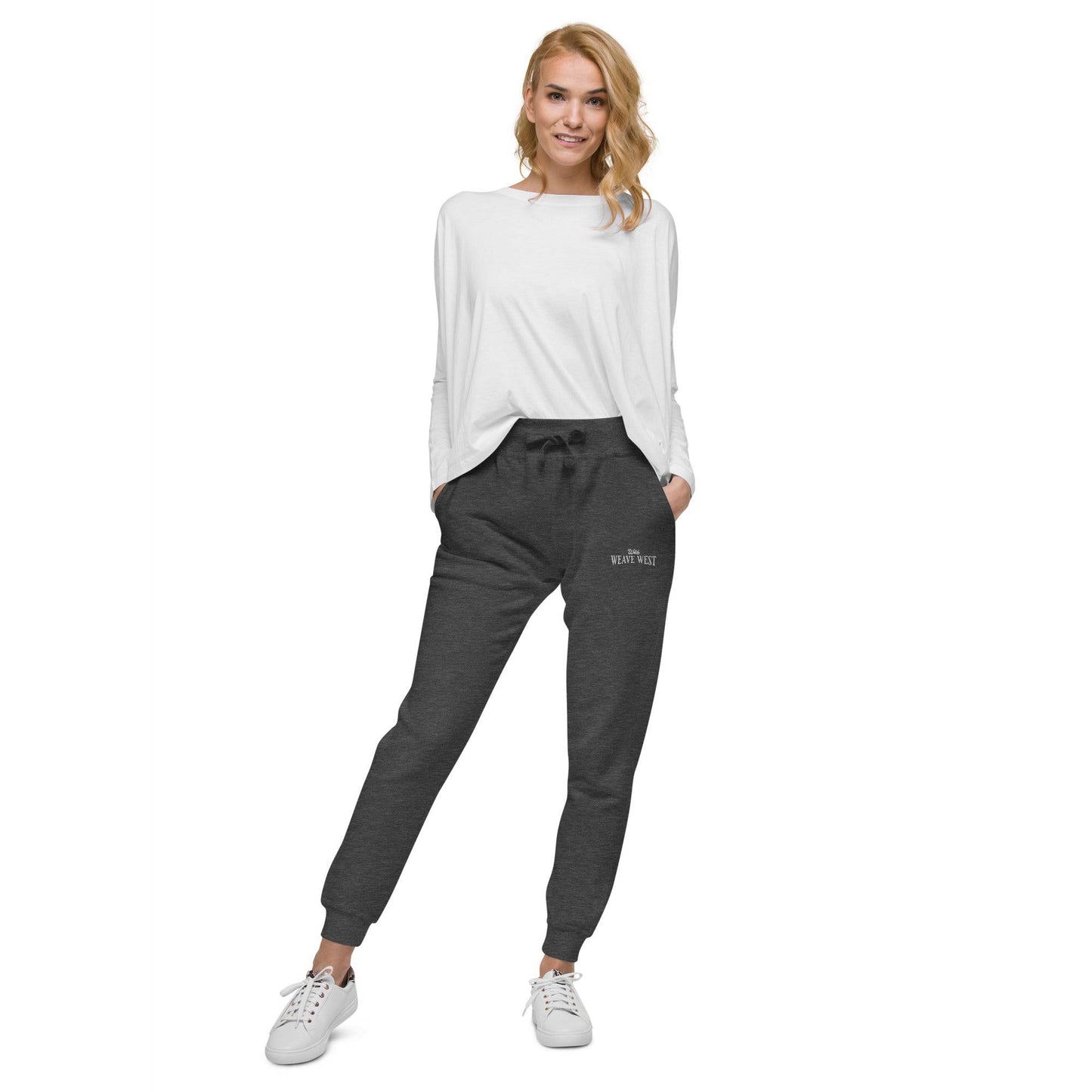 Soft Slim Fit Fleece Sweat pants Signature 2 | Women Workout Sweat Pants - Weave West