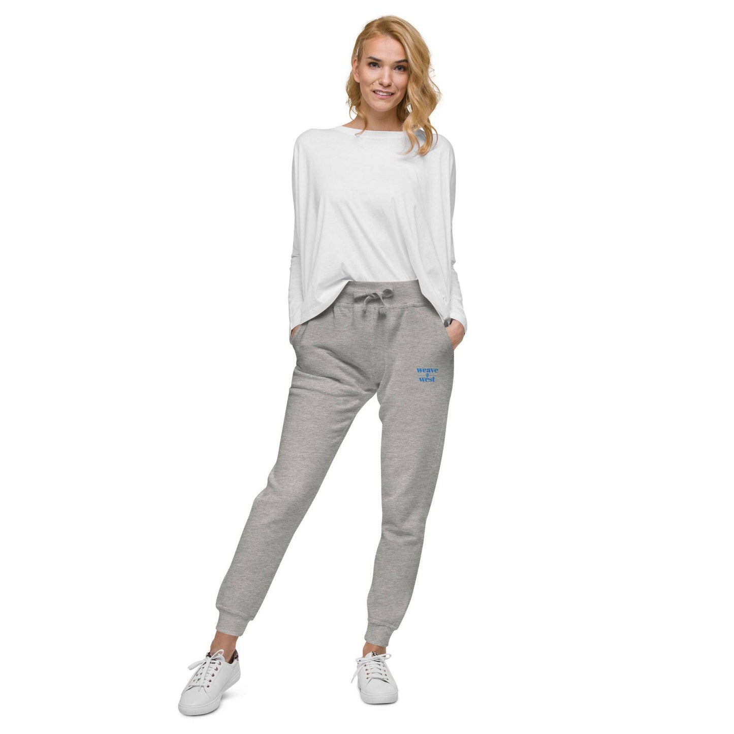 Soft Slim Fit Fleece Sweat Pants Signature 3 | Women Workout Sweat Pants - Weave West