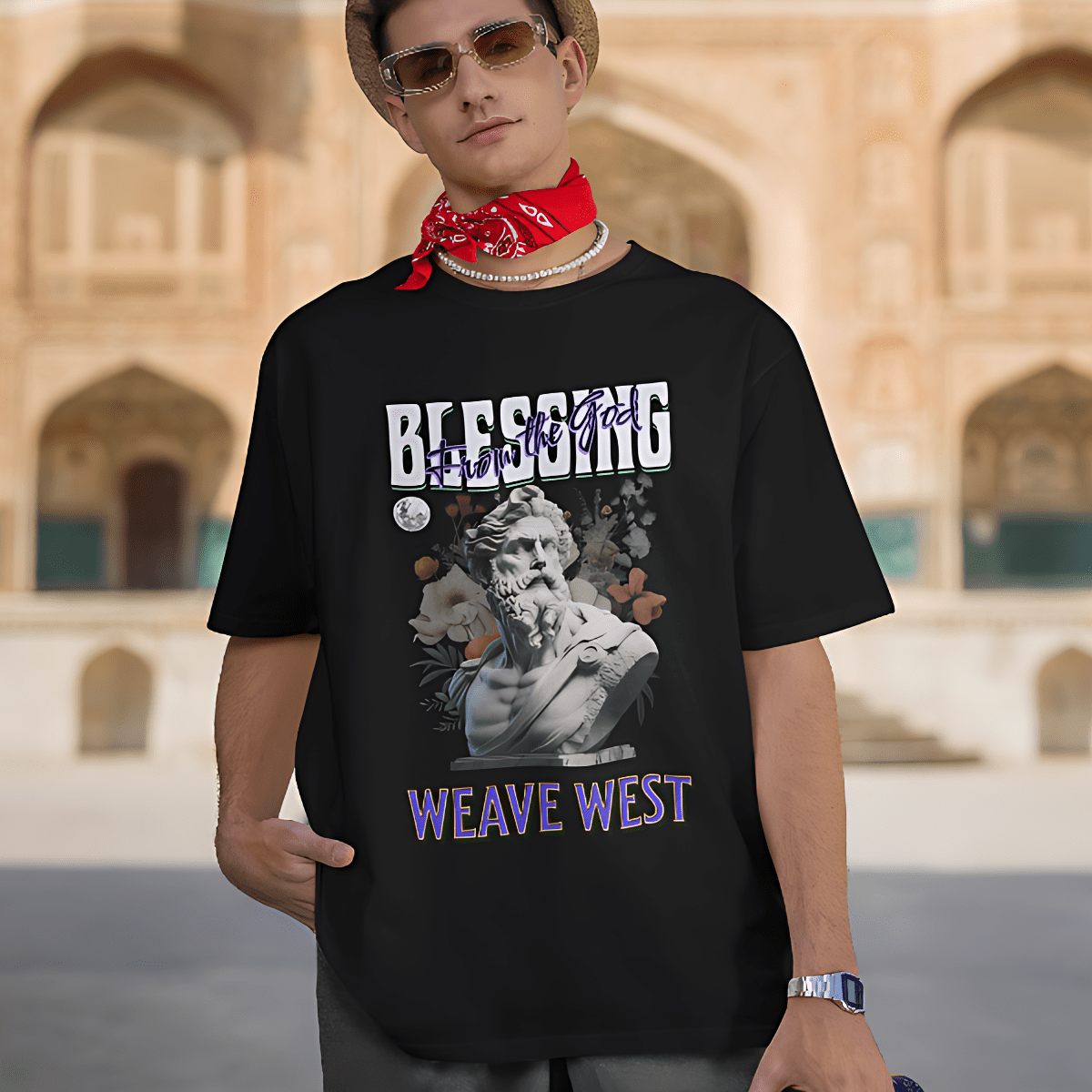 High Quality Cotton Oversized Loose-Fit Tee (Blessing) - Weave West