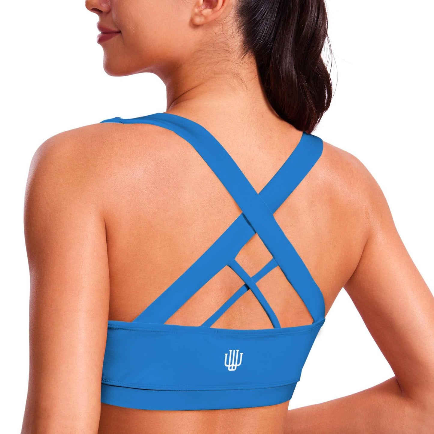 Crisscross Back Sports Bra Cobalt Wave | Comfortable Push Up Bra | Women Support Bra - Weave West