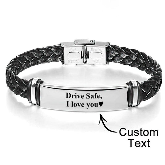 Leather Bracelet - Drive Safe - Weave West