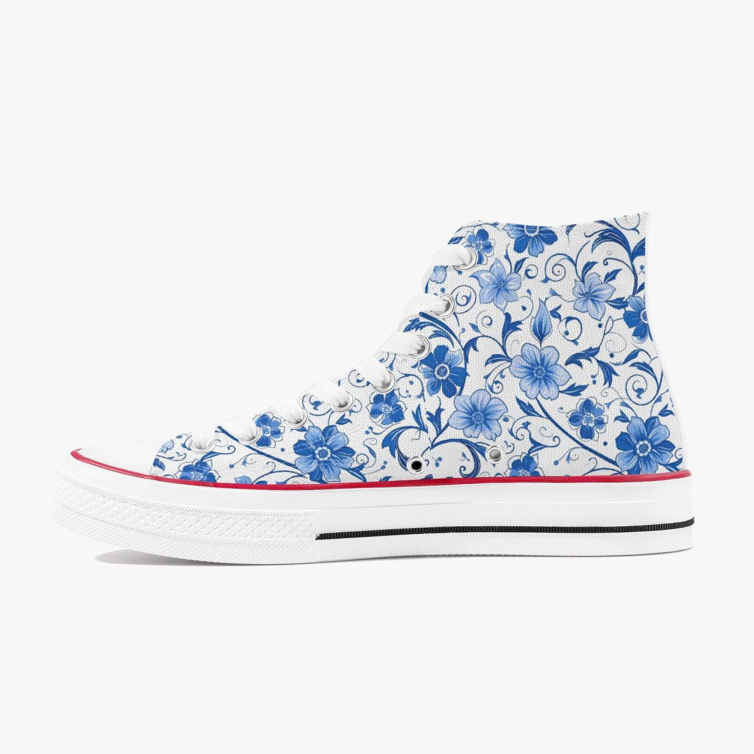 Casual High Top Canvas Blue Poppies - Weave West