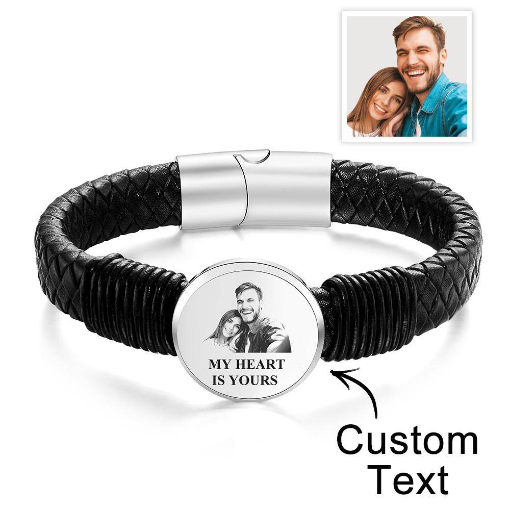 Photo Leather Wide Bracelet - Weave West