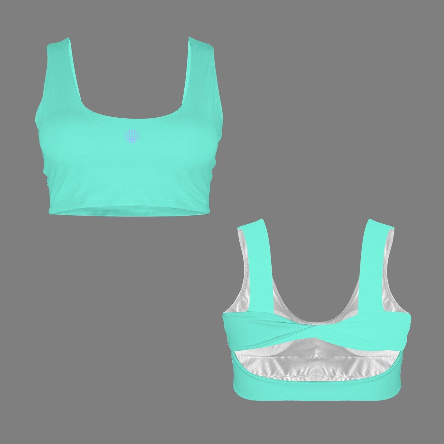 Twisted Back Cut-Out Sports Bra Refreshing Teal | Women Active Comfortable Bra - Weave West