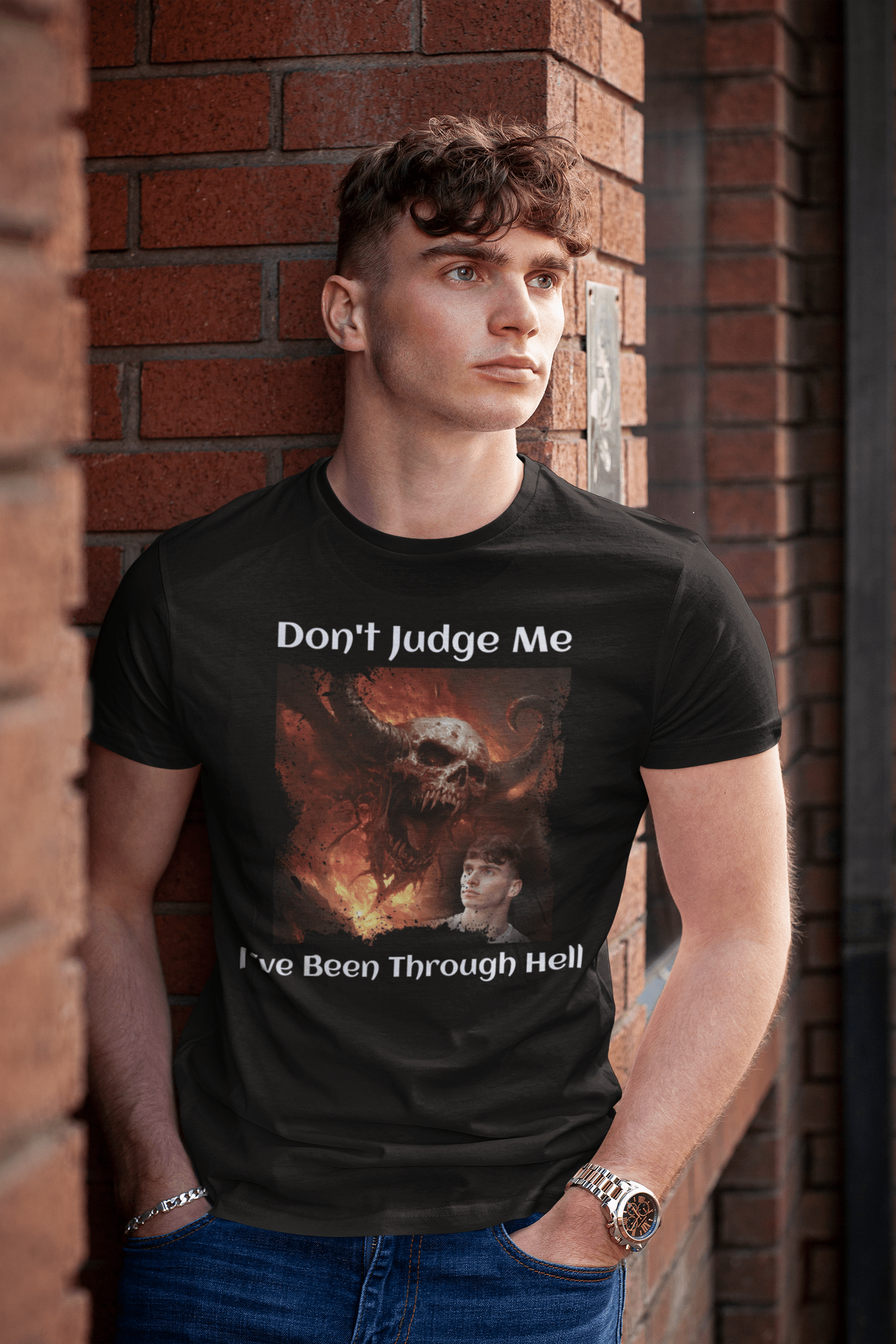 Custom Photo T Shirt Black (Hell) - Weave West