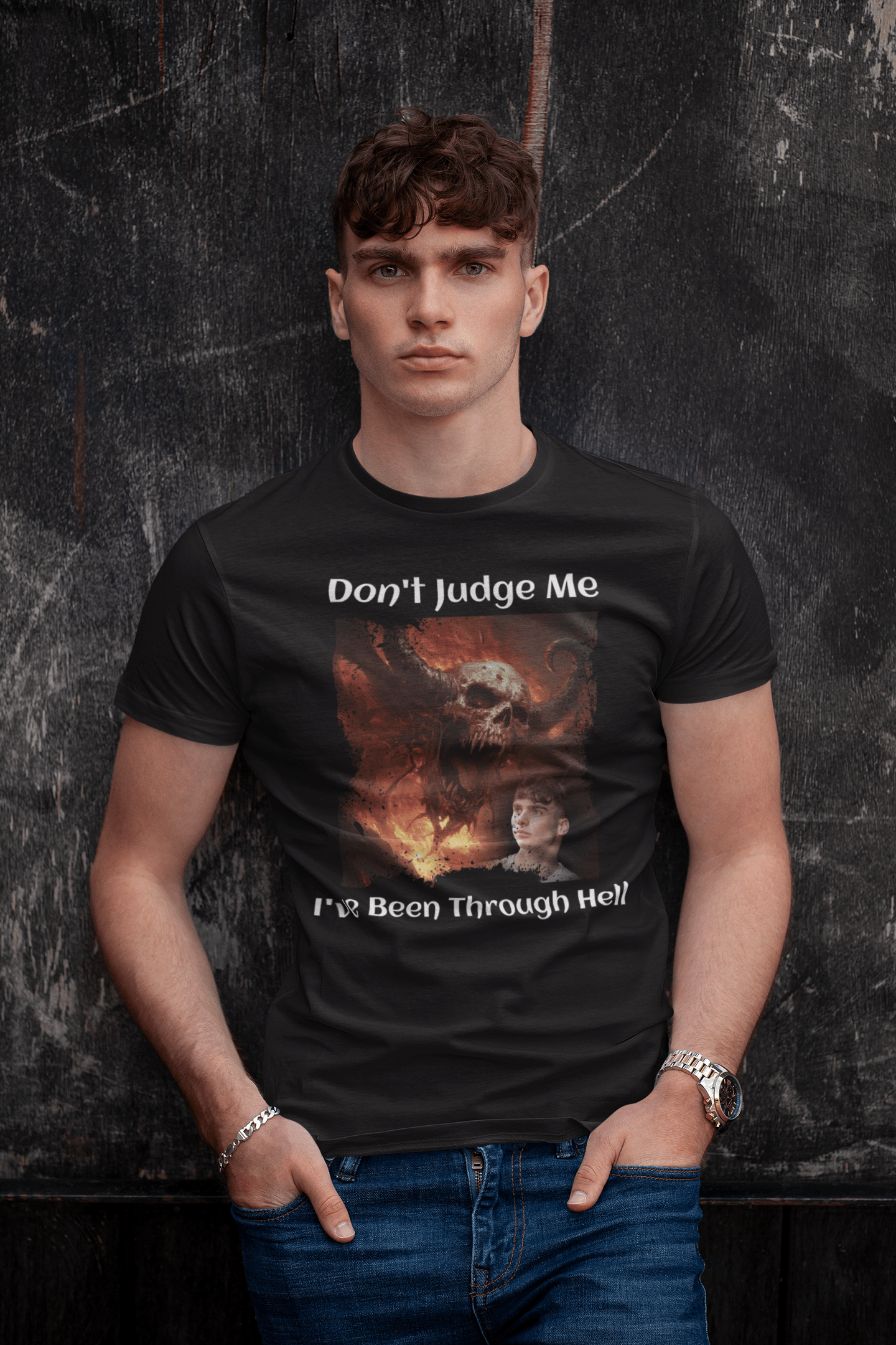 Custom Photo T Shirt Black (Hell) - Weave West