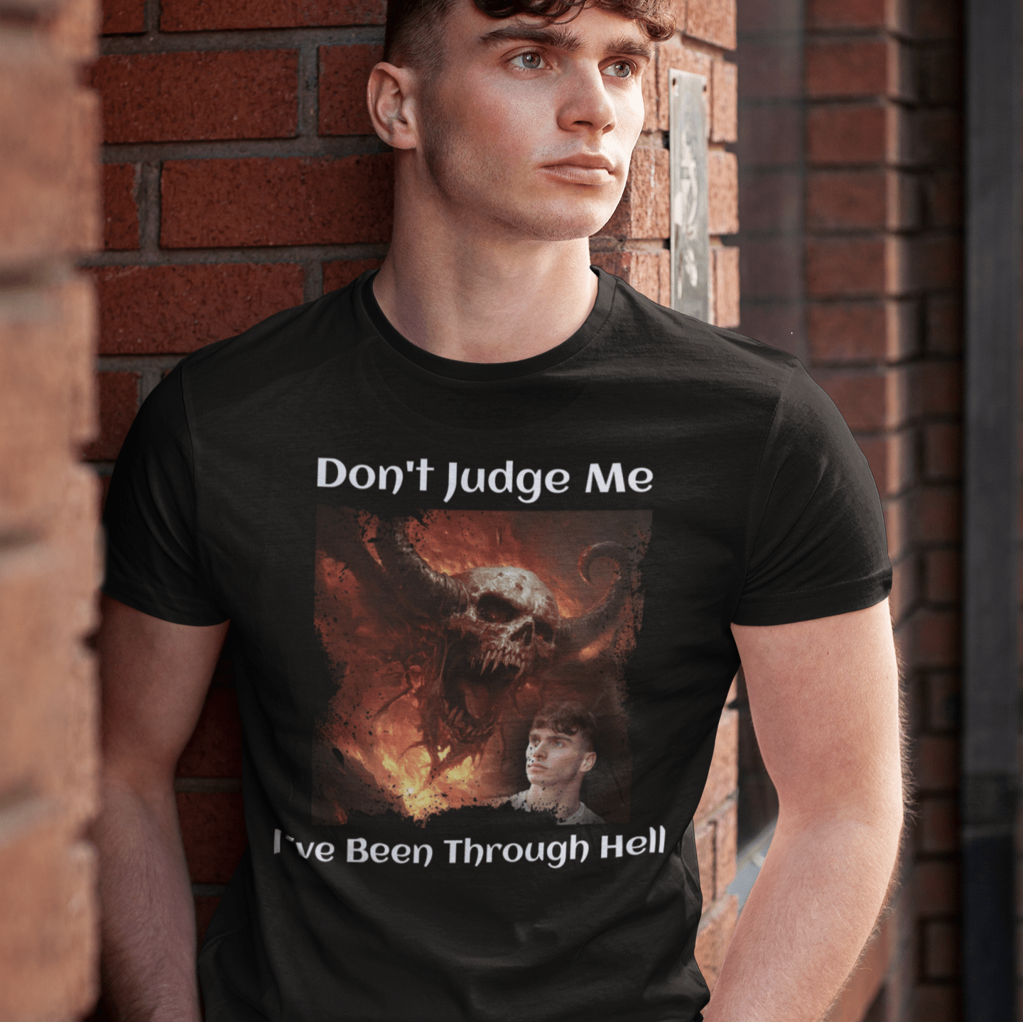 Custom Photo T Shirt Black (Hell) - Weave West