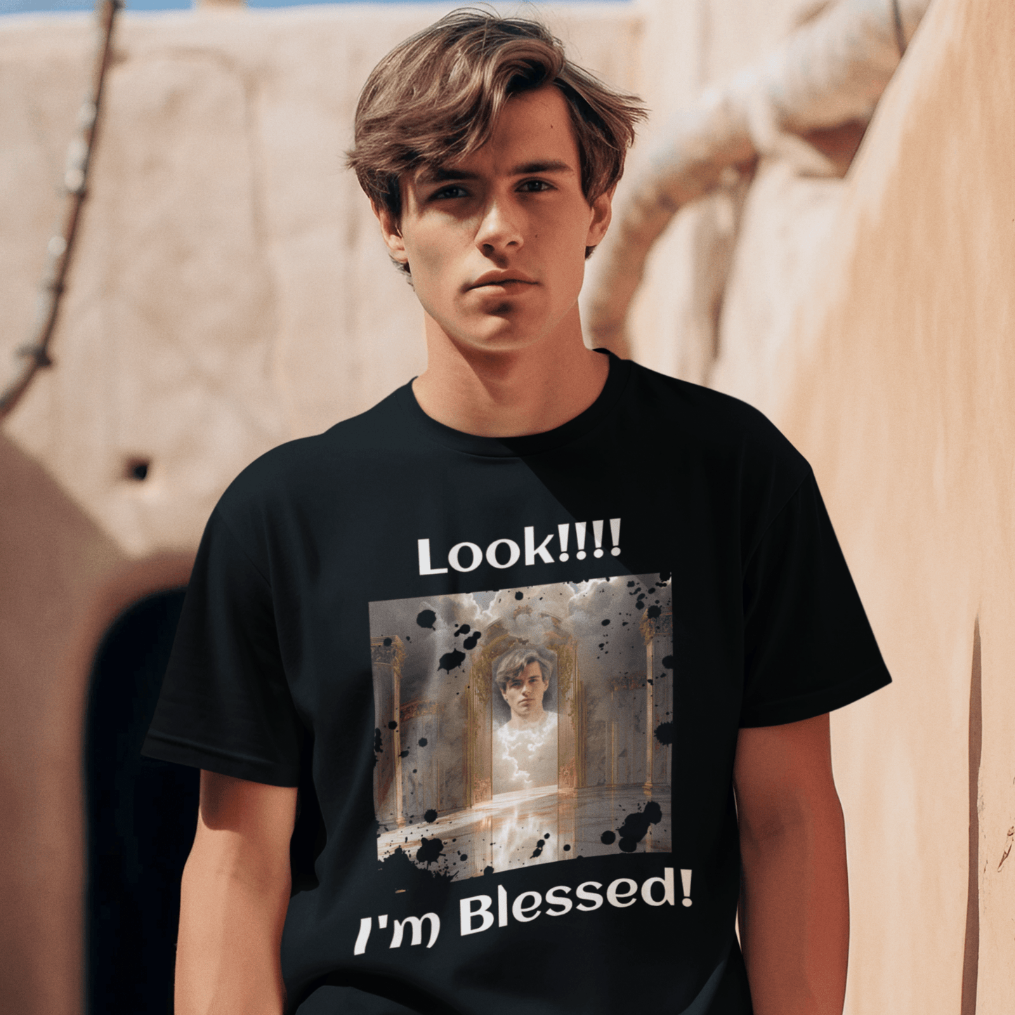 Custom Photo T Shirt Black (I'm Blessed) - Weave West