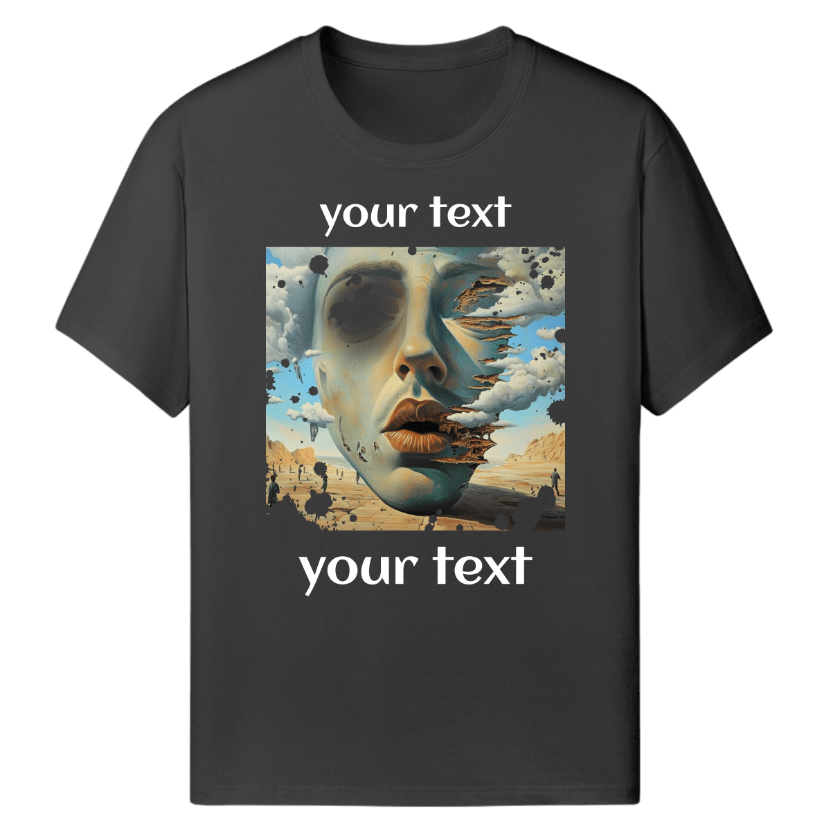 Custom Photo T Shirt Black (Where Am I) - Weave West