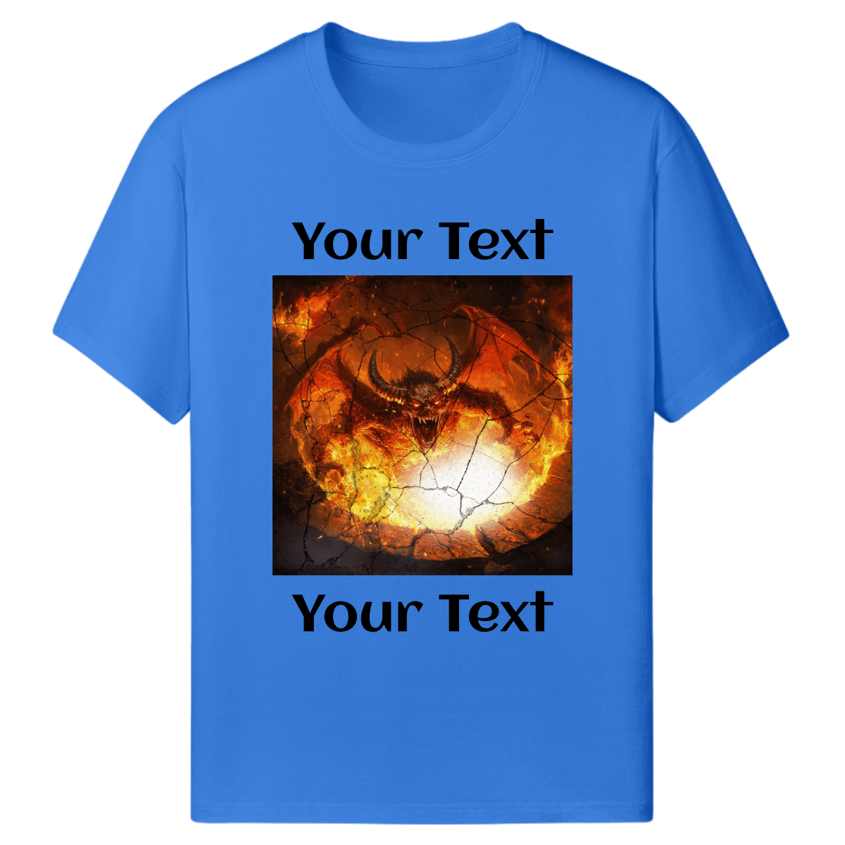 Custom Photo T Shirt Fun Blue (Faced The Devil) - Weave West