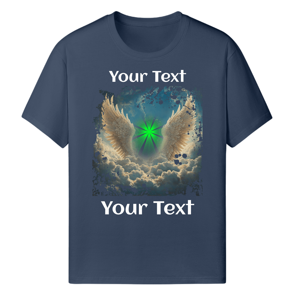 Custom Photo T Shirt Indigo Blue (Angel) - Weave West