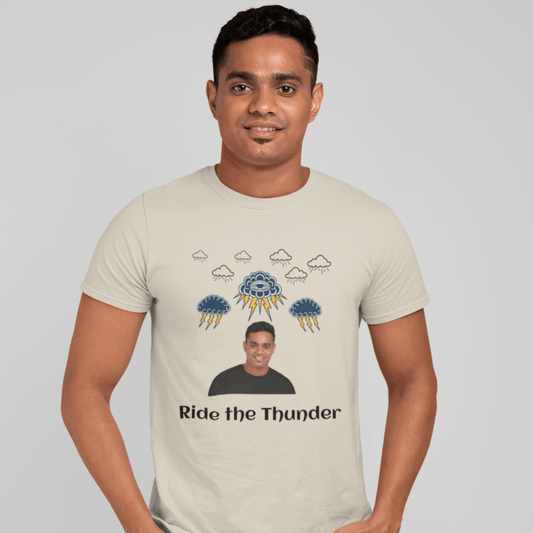 Custom Photo T Shirt Beige (Thunder) - Weave West