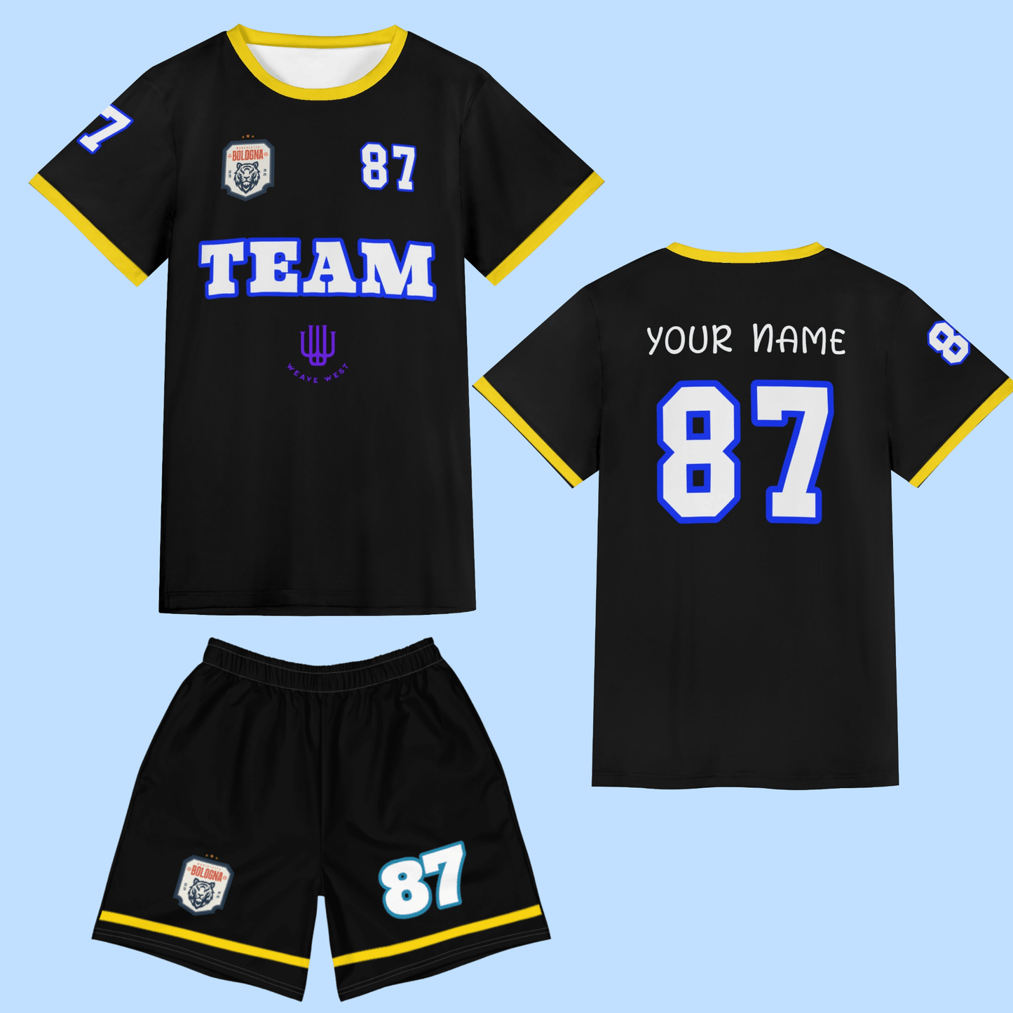 Custom Soccer Uniform (Golden-Black) - Weave West