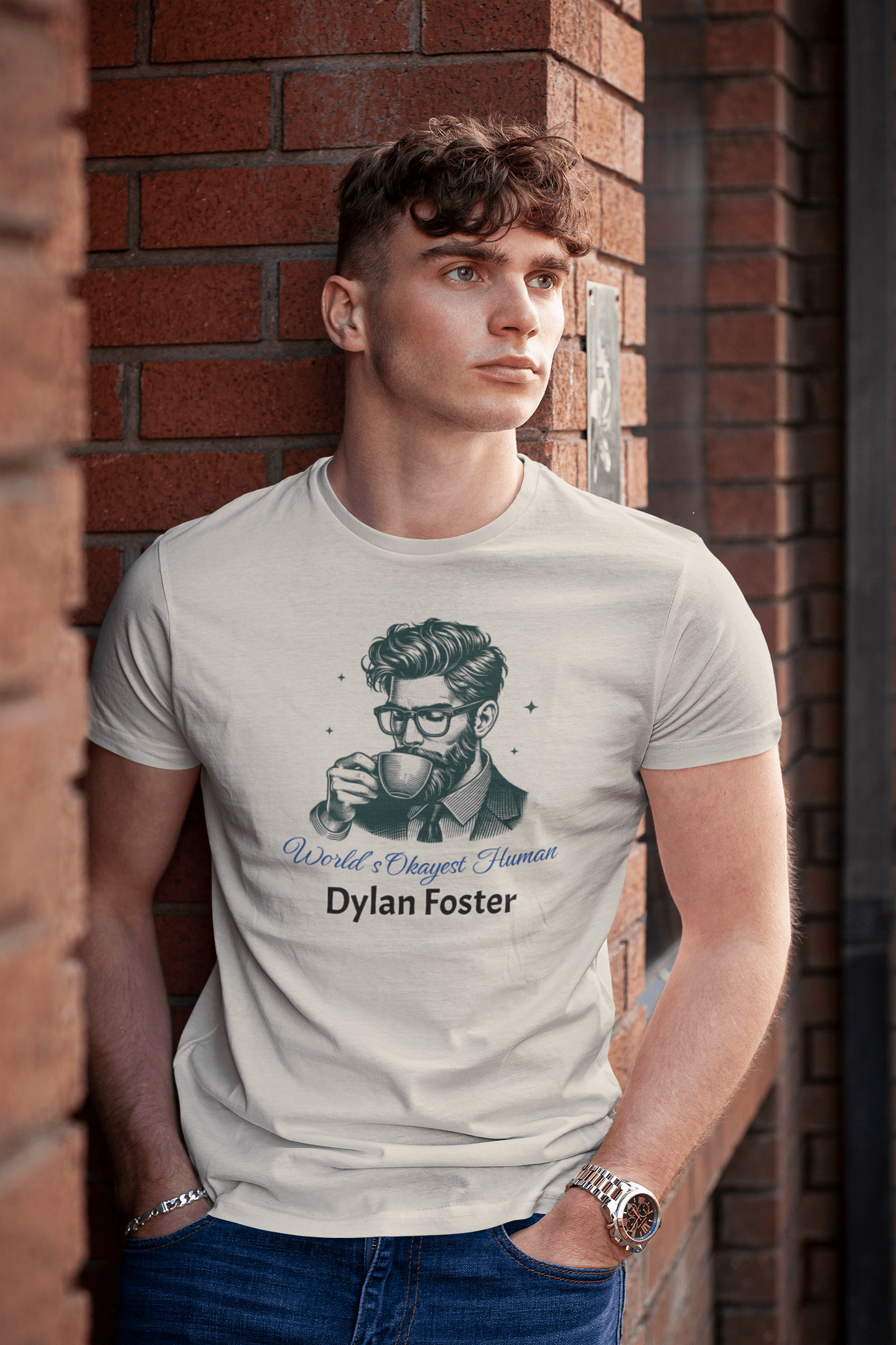 Personalized Premium Classic Fit Cotton Tee (Okayest Man) - Weave West