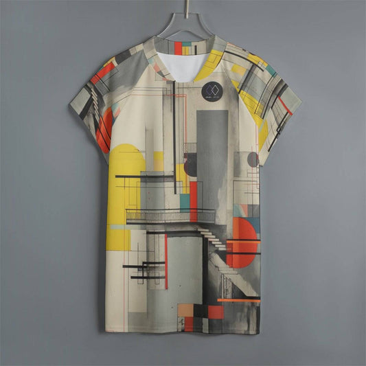 Raglan Sleeves Wrinkle Free Shirt (Glitch Effect) - Weave West