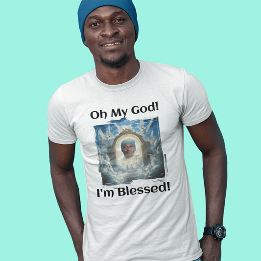 Custom Photo T Shirt White (I'm Blessed) - Weave West