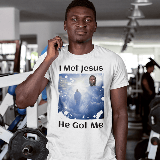 Custom Photo T Shirt White (I Met God) - Weave West