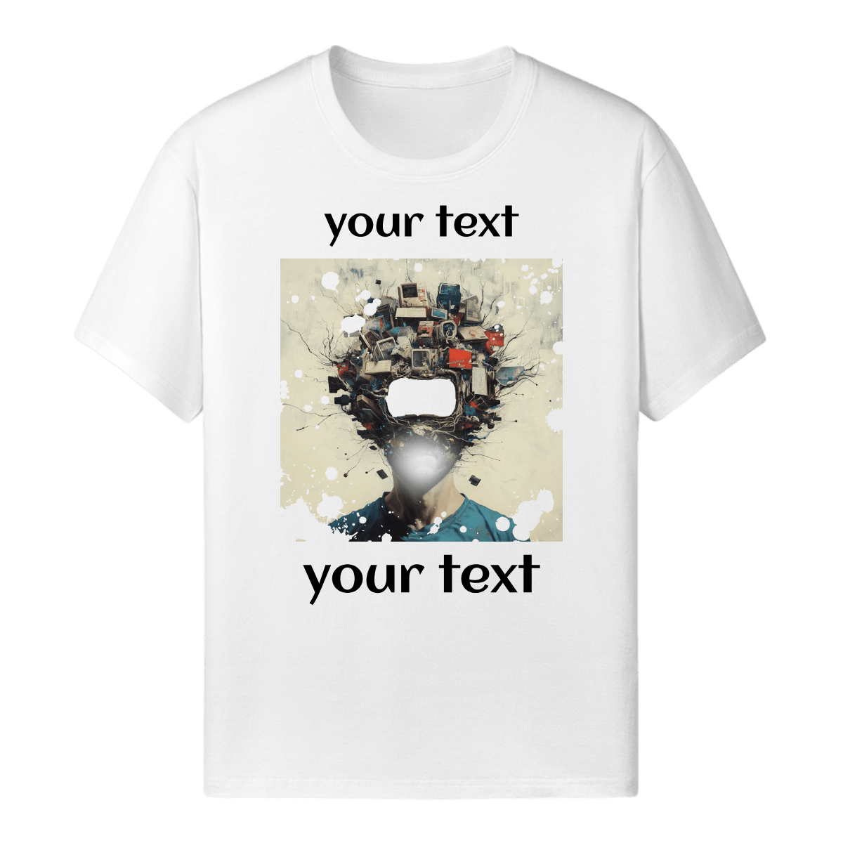 Custom Photo T Shirt White (Stop Thinking) - Weave West