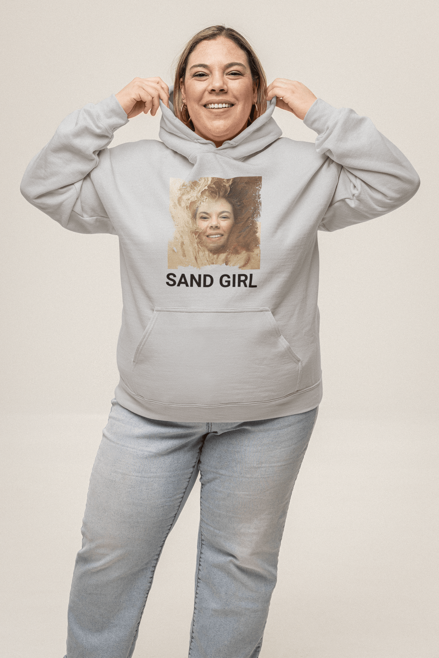 Women Custom Gildan Hoodie (Sand) - Weave West