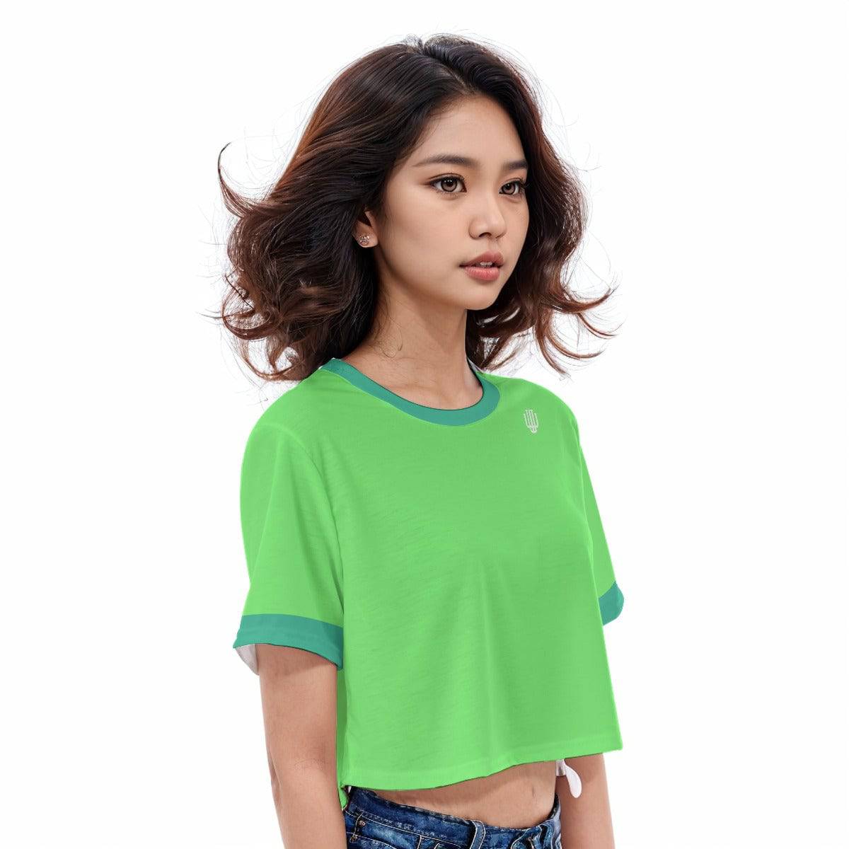 Casual Boxy Crop Tee Fresh Kiwi | Boxy Crop Workout Tee - Weave West