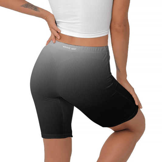 Women 7 Inch Shorts Gradient (Black) | Biking & Workout Shorts - Weave West